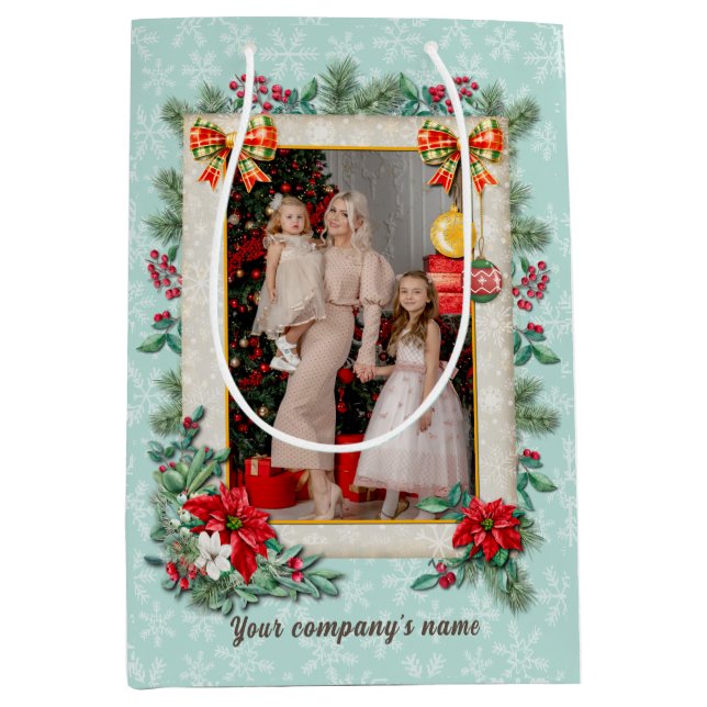 Sac Cadeau Moyen Joyeux Noël et Bonne Année Avec Amour (Devant)