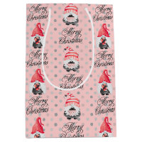 Joyeux Noël Gnome Et Points Sac-Cadeau Moyen