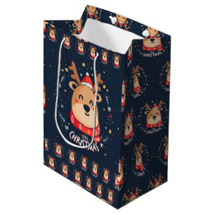 Sac Cadeau Moyen Joyeux Noël Rudolph