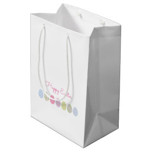Sac Cadeau Moyen Joyeux Oeufs de Pâques doux Pastels de Printemps