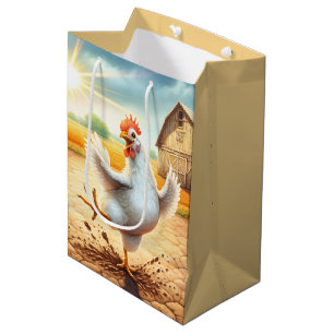Sac Cadeau Moyen Joyeux poulet d'anniversaire