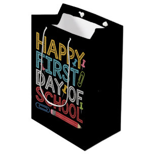 Sac Cadeau Moyen Joyeux premier jour d'école Retour à l'école 