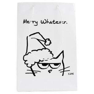 Sac Cadeau Moyen Joyeux quoi que ce soit - Noël grincheux du chat