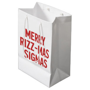Sac Cadeau Moyen Joyeux Rizz-Noël Sigmas Noël drôle et sarcastique