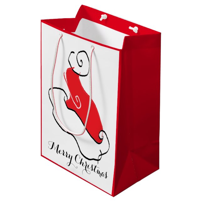 Sac Cadeau Moyen Joyeux Santa Hat (Devant Angle)