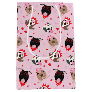 Sac Cadeau Moyen Joyeux Valentines Day American Pit Bull Terriers
