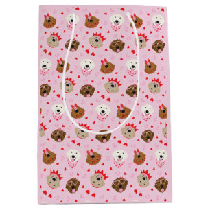 Sac Cadeau Moyen Joyeux Valentines Day Golden Retriever Dogs