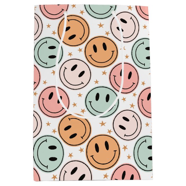 Sac Cadeau Moyen Joyeux visage (Devant)