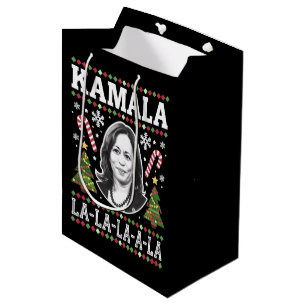 Sac Cadeau Moyen Kamala Harris 2024 Noël Virgule La Xmas
