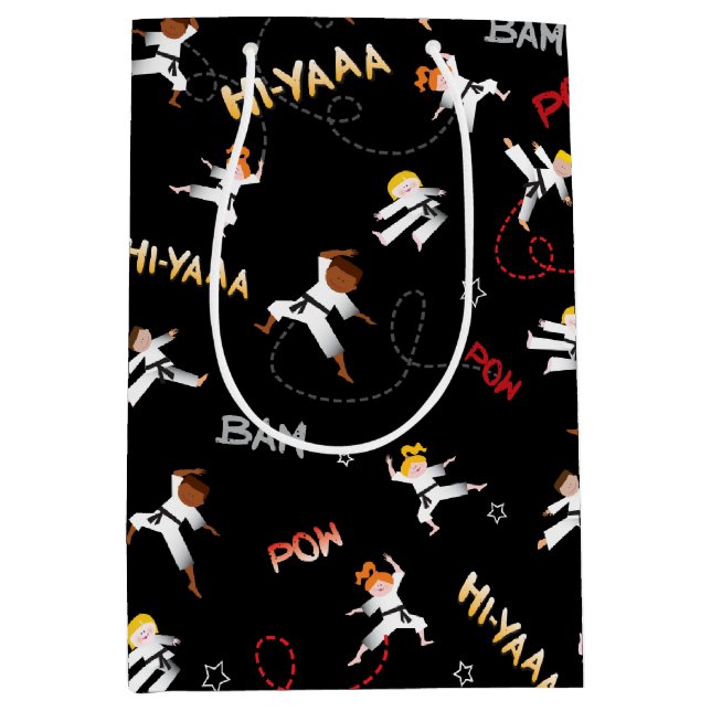 Sac Cadeau Moyen Karate Kids Taekwondo Enfants Cadeau de fête d'ann (Devant)