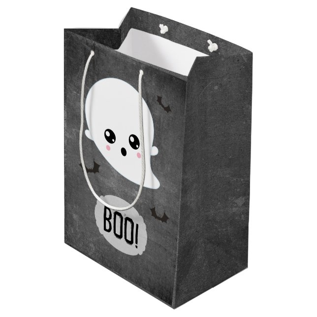 Sac Cadeau Moyen Kawaii Fantôme Halloween (Dos Angle)