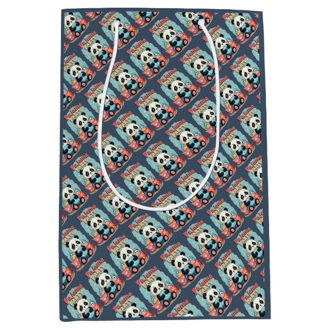 Sac Cadeau Moyen Kawaii Panda Pajama Party Cosy Slepov esthétique (Devant)