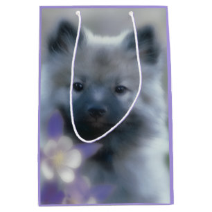 Sac Cadeau Moyen Keeshond et Columbine - Photo de chien