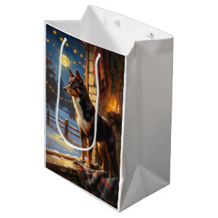 Sac Cadeau Moyen Kelpie Australien avec lumières de Noël pour les F