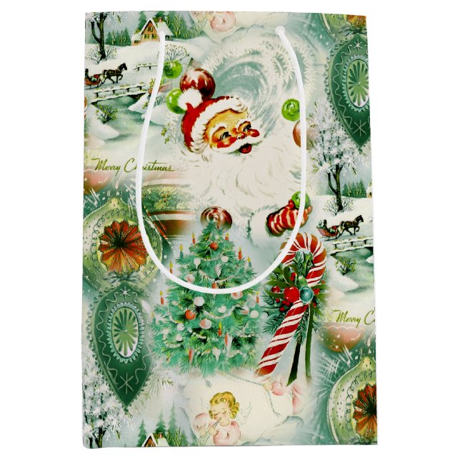 Sac Cadeau Moyen Kitschmas Nostalgique  (Devant)