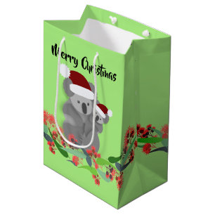 Sac Cadeau Moyen Koalas de Noël moyen