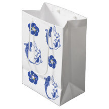 Koi Blossom Crest: Serene Blue Edition