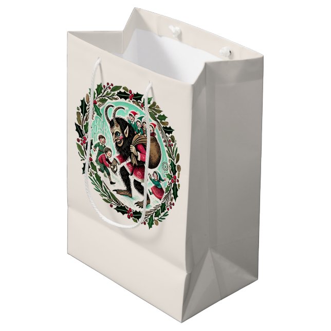 Sac Cadeau Moyen Krampus Noël (Devant Angle)