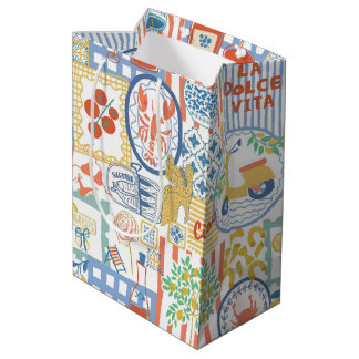 Sac Cadeau Moyen La Dolce Vita Été Italien Citrons Méditerranée