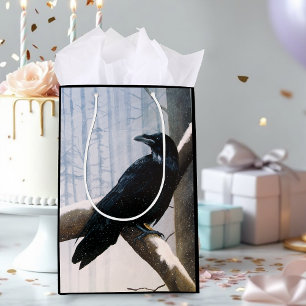 Sac Cadeau Moyen La forêt de Raven d'hiver