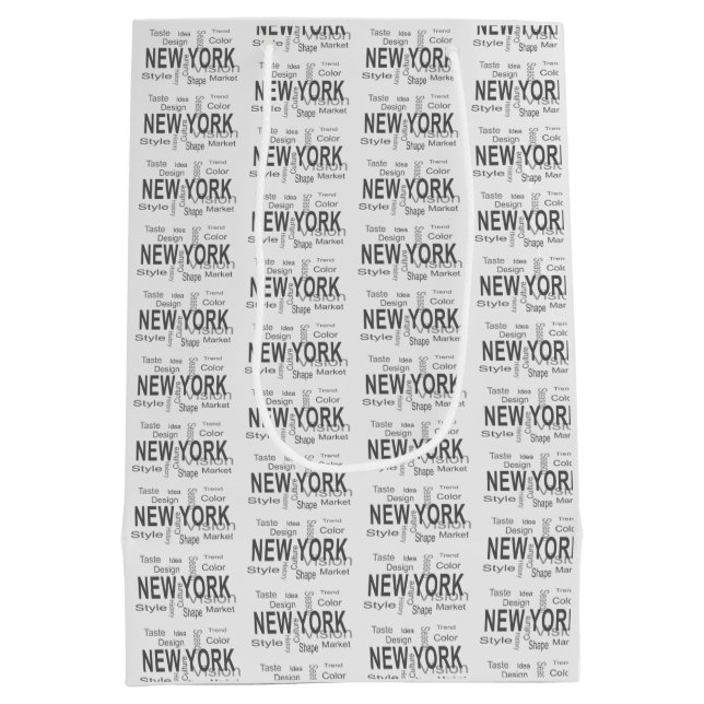 Sac Cadeau Moyen La Grande ville de New York (typographie) (Dos)