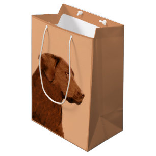Sac Cadeau Moyen Labrador Retriever (Chocolat) Peinture - Chien Art