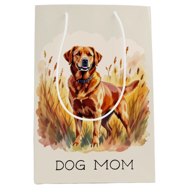 Sac Cadeau Moyen Labrador Retriever Fox Red Chien (Devant)