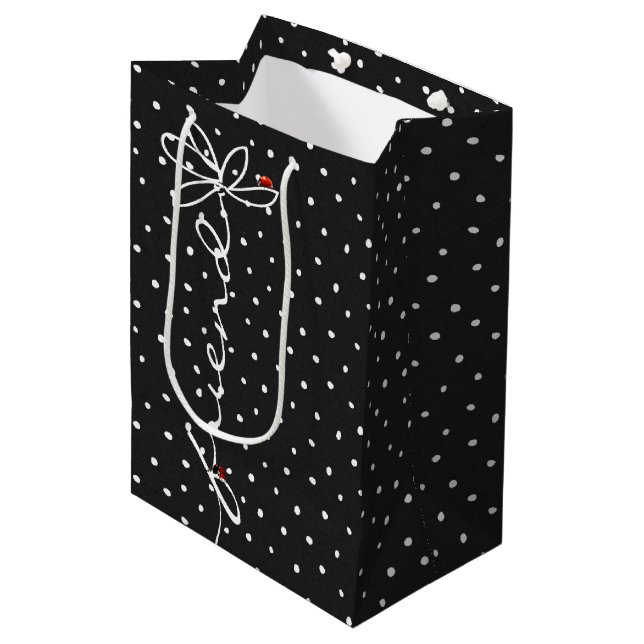 Sac Cadeau Moyen Ladybugs sur Doddle Daisy Pour Ami (Devant Angle)