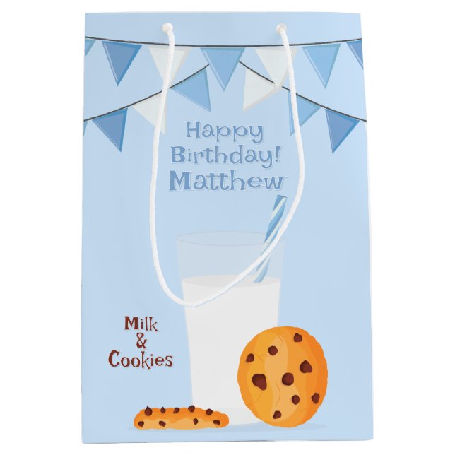 Sac Cadeau Moyen Lait et cookies (Devant)
