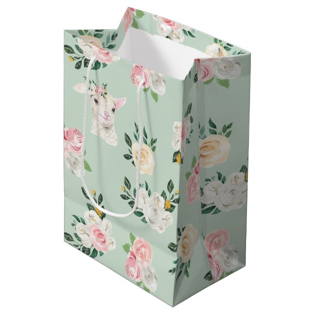 Sac Cadeau Moyen Lampes et Rose Clear Image sans fil (Devant Angle)
