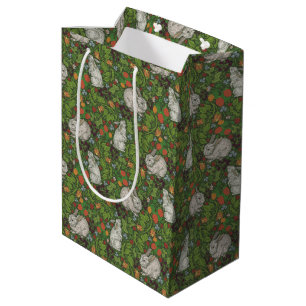 Sac Cadeau Moyen Lapin blanc Vintage victorien dans le jardin