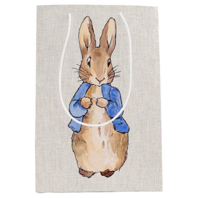Sac Cadeau Moyen Lapin classique en veste bleue (Devant)