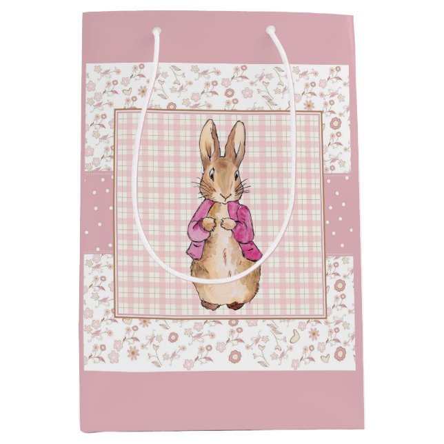Sac Cadeau Moyen Lapin classique en veste bleue (Devant)