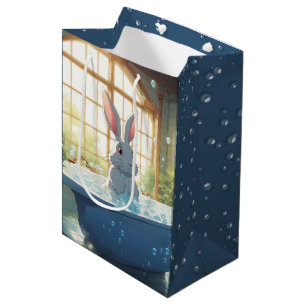 Sac Cadeau Moyen Lapin dans un bain moussant