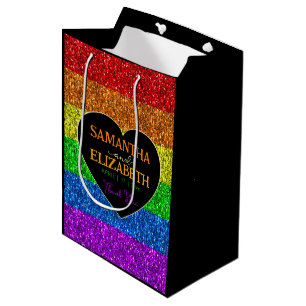 Sac Cadeau Moyen L'arc-en-ciel LGBT brille le Merci mariage