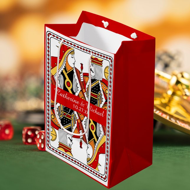 Sac Cadeau Moyen Las Vegas Jeu Carte King & Queen Wedding Faveur (Créateur téléchargé)