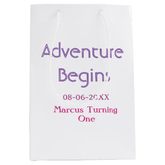 Sac Cadeau Moyen L'aventure commence date de naissance simple min