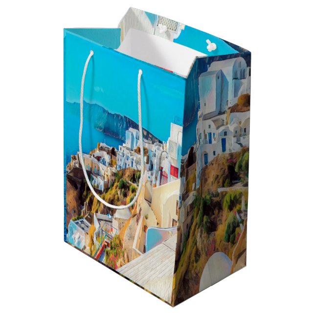 Sac Cadeau Moyen ldp SANTORINI - panorama - (Dos Angle)
