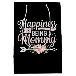 Sac Cadeau Moyen Le bonheur est d'être une maman florale Fête des M