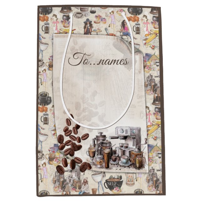 Sac Cadeau Moyen Le café Fika suédois  (Devant)