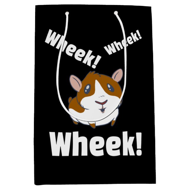 Sac Cadeau Moyen Le cochon de Guinée Wheek ! Roue ! (Devant)