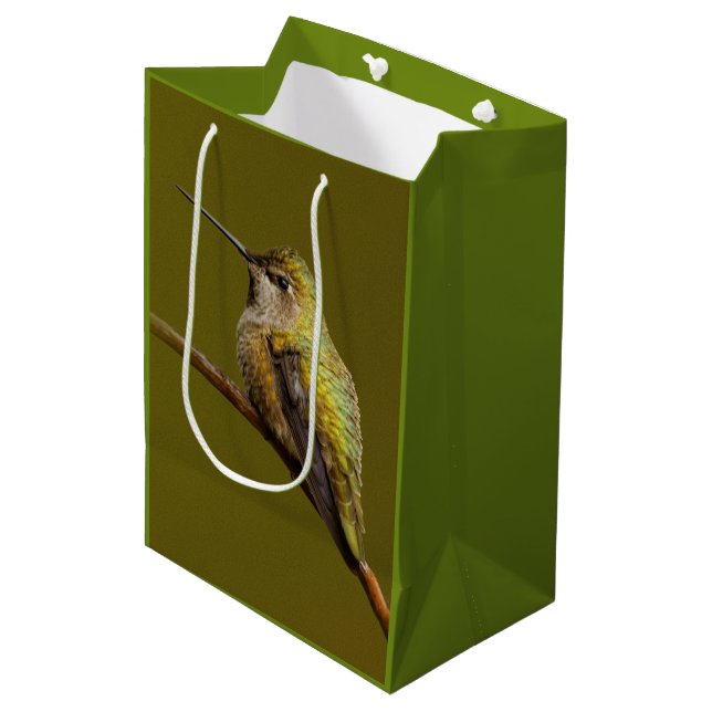 Sac Cadeau Moyen Le colibri d'Anna sur la Trumpetvine écarlate (Devant Angle)