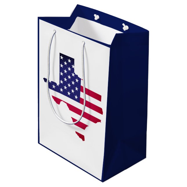 Sac Cadeau Moyen Le drapeau fait sur commande du Texas Etats-Unis (Dos Angle)