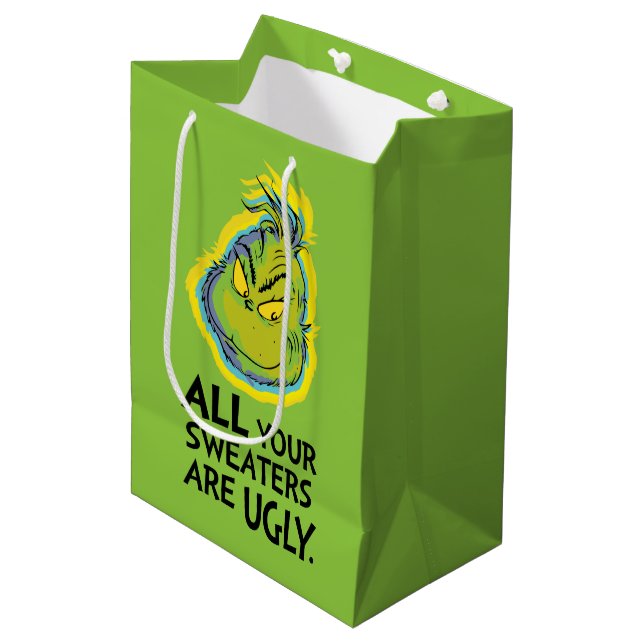 Sac Cadeau Moyen Le Grinch | Tous tes pulls sont moches (Devant Angle)