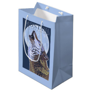 Sac Cadeau Moyen Le Montana -- Grand loup de CountryHowling de ciel