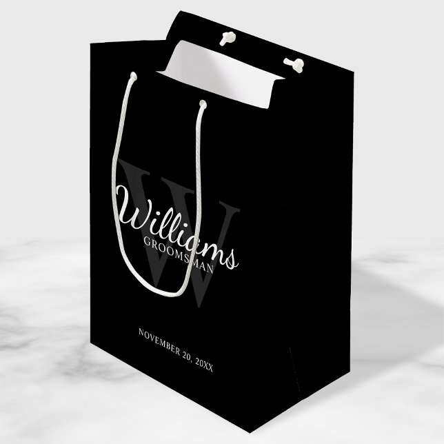 Sac Cadeau Moyen Le nom et le monogramme des développeurs de script (Créateur téléchargé)