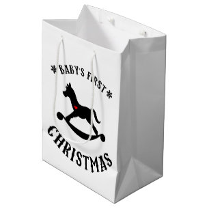 Sac Cadeau Moyen Le premier cheval à bascule de Noël du bébé