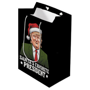 Sac Cadeau Moyen Le président préféré du Père Noël drôle Trump Noël