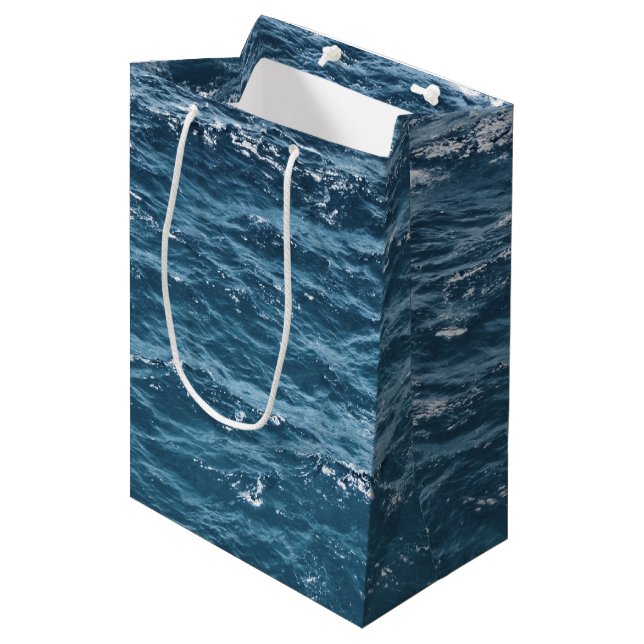 Sac Cadeau Moyen L'eau bleue nautique d'océan (Devant Angle)