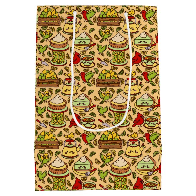 Sac Cadeau Moyen Lemon & Lime Twitter pattern (Dos)